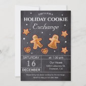 チョークボード ホリデー クリスマス クッキー交換会 招待状 (正面)