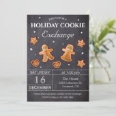 チョークボード ホリデー クリスマス クッキー交換会 招待状 (スタンド正面)