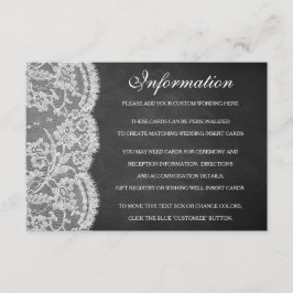 チョークボード＆レースのウェディングコレクション エンクロージャーカード