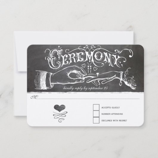 チョークボード 結婚式 返信カード (正面)