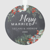 チョークメリーボ結婚したードベリーリーフオーナメント オーナメント (裏面)