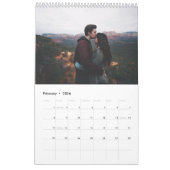 チョークモダンスクリプト雪片ファミリー写真 カレンダー (2月 2026)