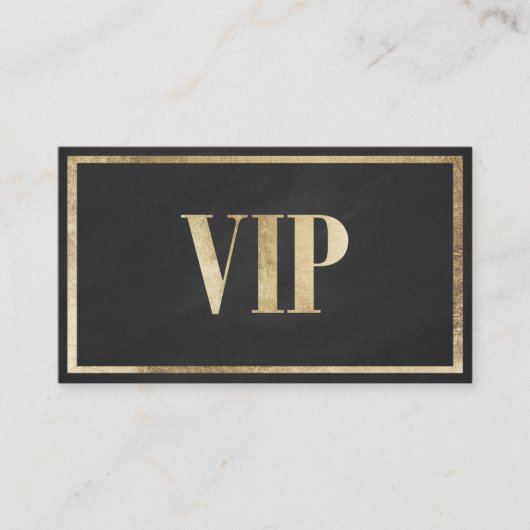 チョークモダンブラックフェイク金ゴールドVIPカードクラブ会員 名刺 (正面)