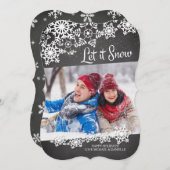 チョークモダンボードで雪の結晶を撮影 シーズンカード (正面/裏面)