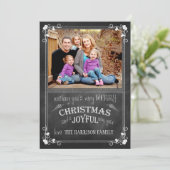 チョークモダンボードのクリスマスと新年の写真カード シーズンカード (スタンド正面)