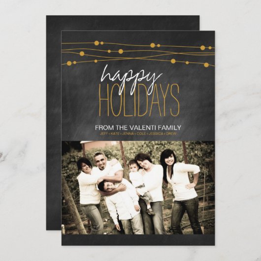 チョークモダンボードのクリスマスフォトカード シーズンカード (正面/裏面)