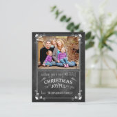チョークモダンボードのクリスマスフォトポストカード シーズンポストカード (スタンド正面)