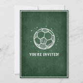 チョークモダンボードのサッカーオールスター1歳の誕生日 招待状 (裏面)