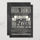 チョークモダンボードのブライダルシャワー招待 招待状 (正面/裏面)