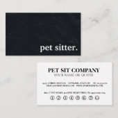 チョークモダンボードのペットシッター。ロイヤリティカード 名刺 (正面/裏面)