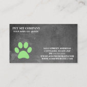 チョークモダンボードのペットシッター。ロイヤリティカード 名刺 (裏面)