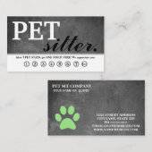 チョークモダンボードのペットシッター。ロイヤリティカード 名刺 (正面/裏面)