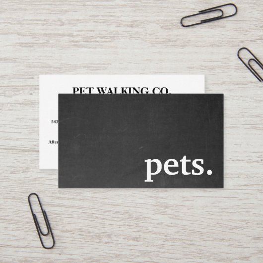 チョークモダンボードのペット。ロイヤリティパンチカード 名刺 (正面/裏面インサイチュ)