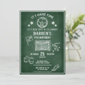 チョークモダンボードサッカーオールスター誕生日 招待状 (スタンド正面)