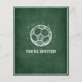 チョークモダンボードサッカー予算誕生日招待状 (裏面)