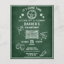チョークモダンボードサッカー予算誕生日招待状