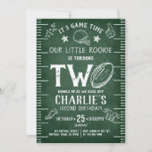 チョークモダンボードサッカー選手の二回目の誕生日 招待状 (正面)