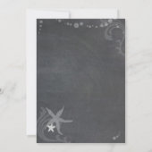 チョークモダンボードシーシェルビーチ結婚式 招待状 (裏面)