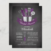 チョークモダンボードストックザキッチンブライダルシャワー 招待状 (正面/裏面)