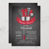 チョークモダンボードストックザキッチンブライダルシャワー 招待状 (正面/裏面)