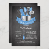 チョークモダンボードストックザキッチンブライダルシャワー 招待状 (正面/裏面)