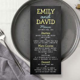 チョークモダンボードタイポグラフィ結婚のメニューカード メニュー