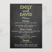 チョークモダンボードタイポグラフィ結婚のメニューカード メニュー (正面)