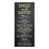 チョークモダンボードタイポグラフィ結婚のメニューカード ラックカード (正面)