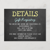 チョークモダンボードタイポグラフィ結婚の詳細カード エンクロージャーカード (裏面)