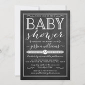 チョークモダンボードトレンディータイポグラフィベビーシャワー 招待状 (正面)