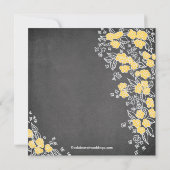 チョークモダンボードフラワーグレーイエローブライダルシャワー 招待状 (裏面)