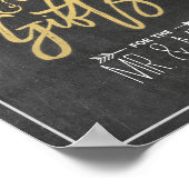 チョークモダンボードフローラカー結婚ドのサイン ポスター (角)