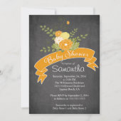 チョークモダンボードフローラベビーシャワー招待状 招待状 (正面)