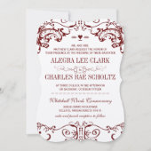 チョークモダンボードブルゴーニュタイポグラフィ招待状 招待状 (正面)