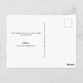 チョークモダンボードラブ感謝していベビー写真コラージュ ポストカード (裏面)