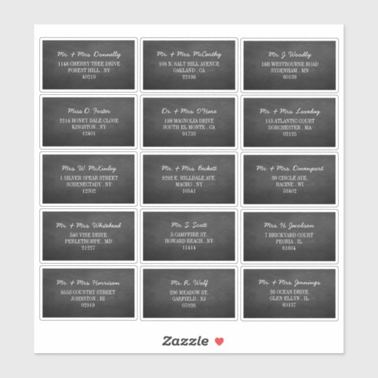 チョークモダンボード個人ゲスト住所 シール (シート)