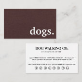 チョークモダンボード犬。ロイヤリティパンチカード 名刺 (正面/裏面)