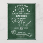 チョークモダンボード野球予算誕生日招待状 (正面)