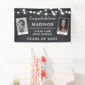 チョークモダン卒業パーティーのストリングライト記号 横断幕 (インサイチュ)