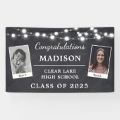 チョークモダン卒業パーティーのストリングライト記号 横断幕 (横)