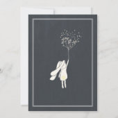 チョークユニークボードイエローニュートラルバニーベビーシャワー 招待状 (裏面)