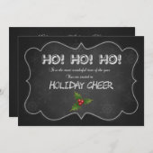 チョークユニークボードHO HOクリスマスパーティー 招待状 (正面/裏面)