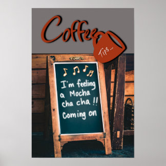 チョークユーモアのあるボード引用文レッドコーヒーマグのキッチン ポスター
