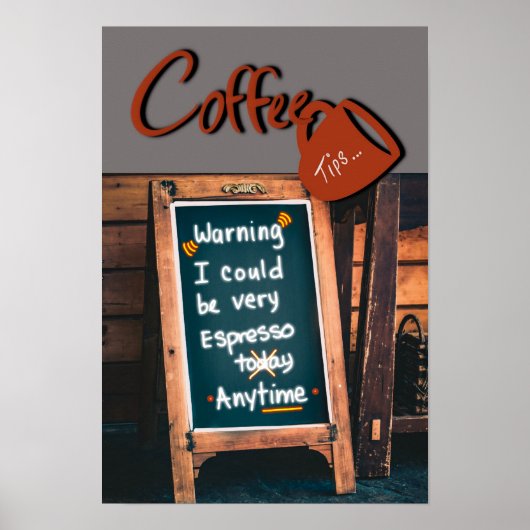 チョークユーモアのあるボード引用文レッドコーヒーマグのキッチン ポスター (正面)