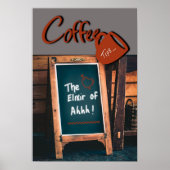 チョークユーモアのあるボード引用文レッドコーヒーマグのキッチン ポスター (正面)