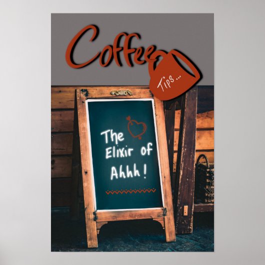 チョークユーモアのあるボード引用文レッドコーヒーマグのキッチン ポスター (正面)