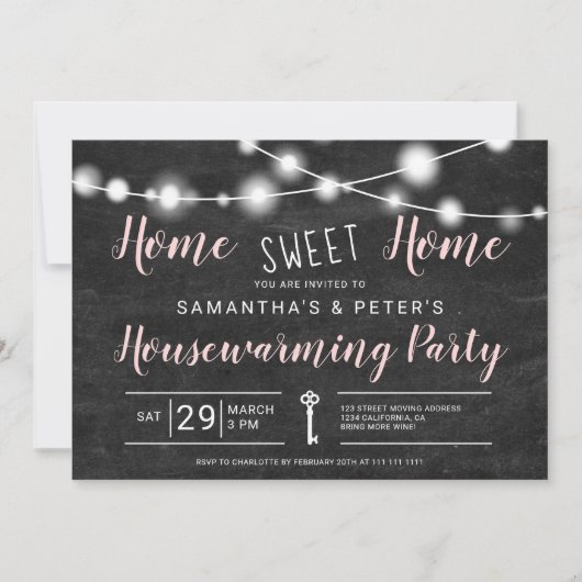 チョークライトは家に帰る甘いホーム引っ越し祝いパーティーパーティー 招待状