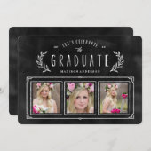 チョークリース卒業招待状 招待状 (正面/裏面)