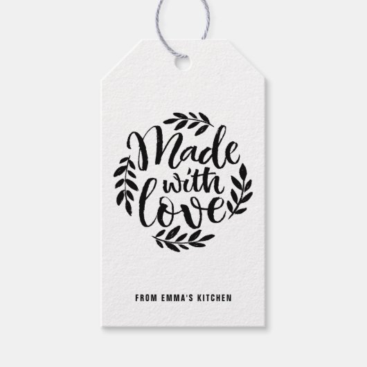 チョークレタリングメイドラブクラフト紙 ギフトタグ (正面)