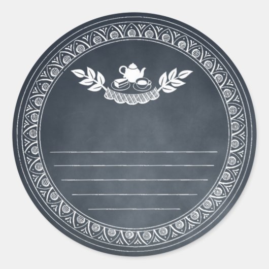 チョークレトロヴィンテージレシピ及びベーキングギフトシール ラウンドシール (正面)